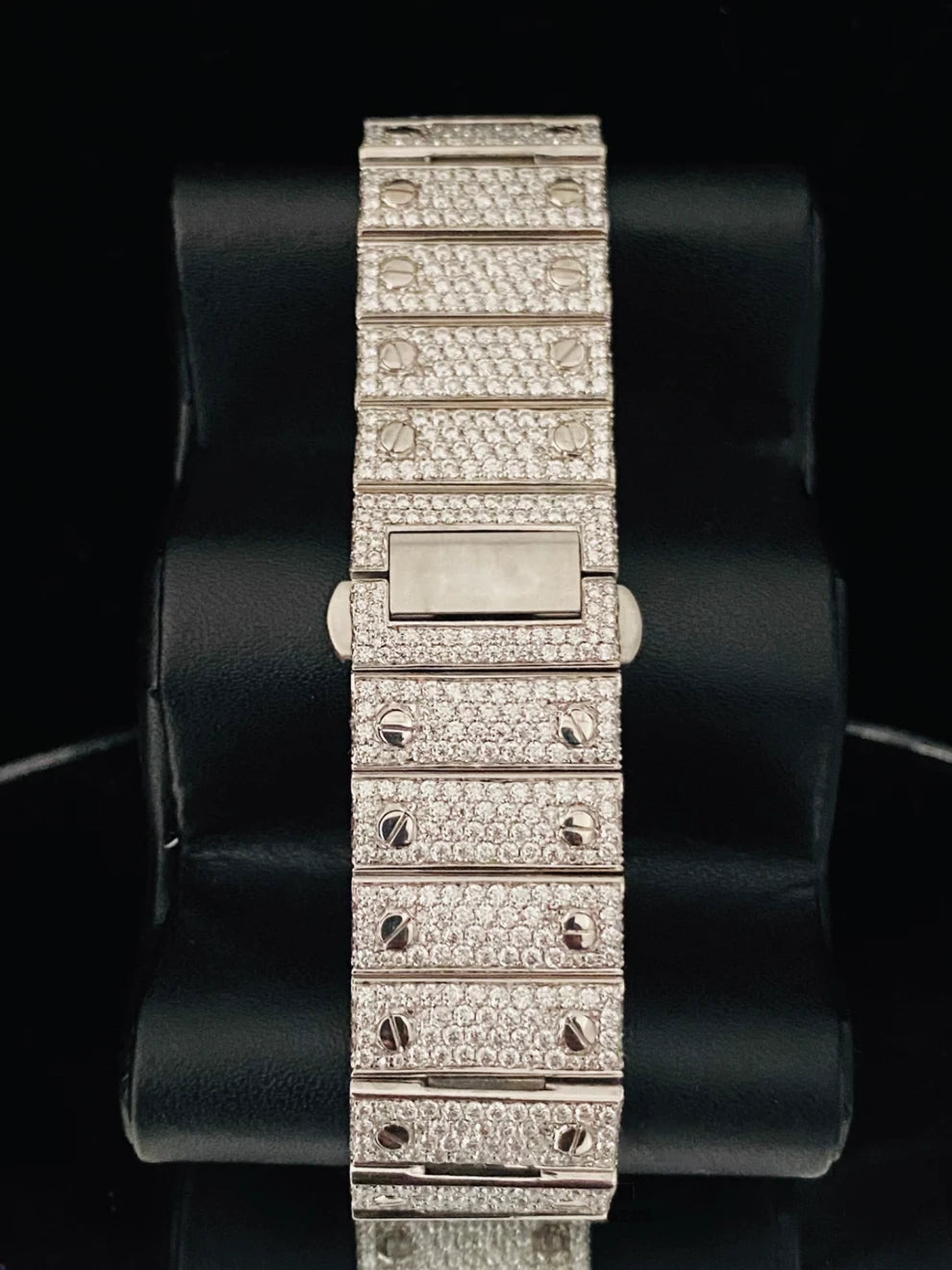 Roman Number Fully Ice Out Moissanite Watch for Men's