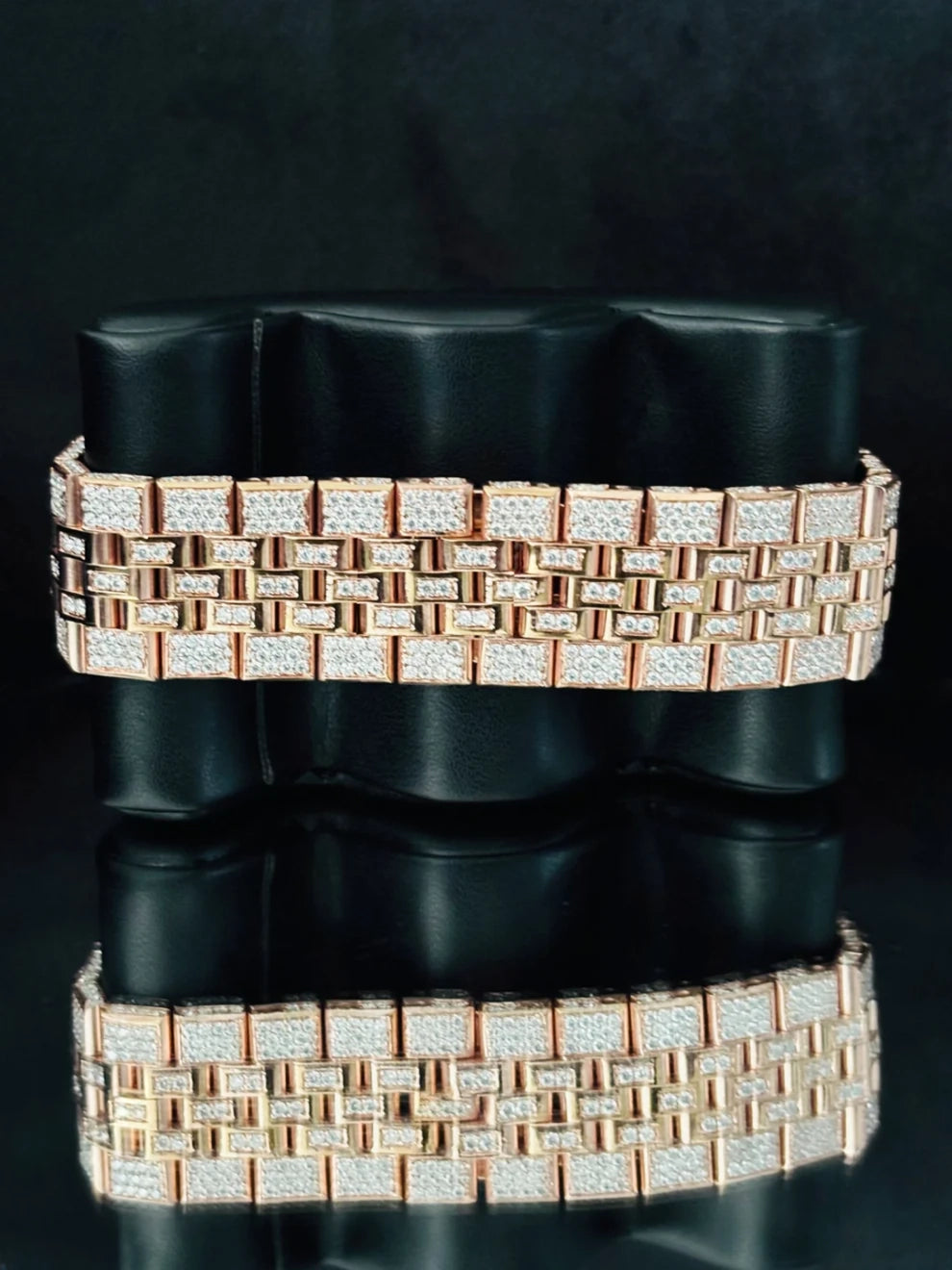 Fully Ice Out Jubelie Belt Moissanite Watch for Men's