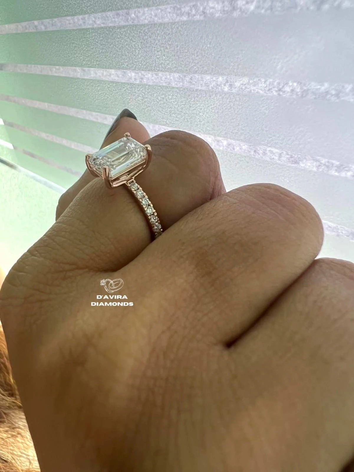 Emerald Solitaire Accent Diamond Anniversary Ring