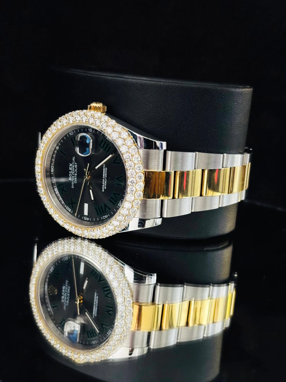 Unisex Two Tone Bezel Dial Wimbledon Moissanite Watch