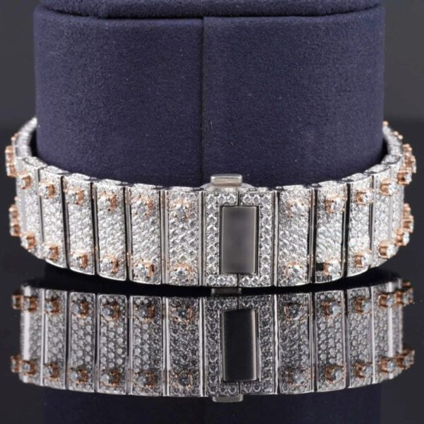 Men's Fully Iced Bust Down Moissanite Diamond Wrist Watch