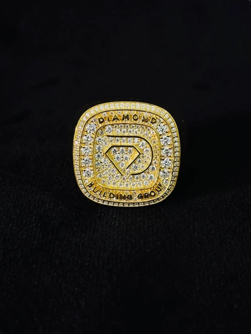 925 Sterling Silver Iced Out Diamond Shape Moissanite Ring
