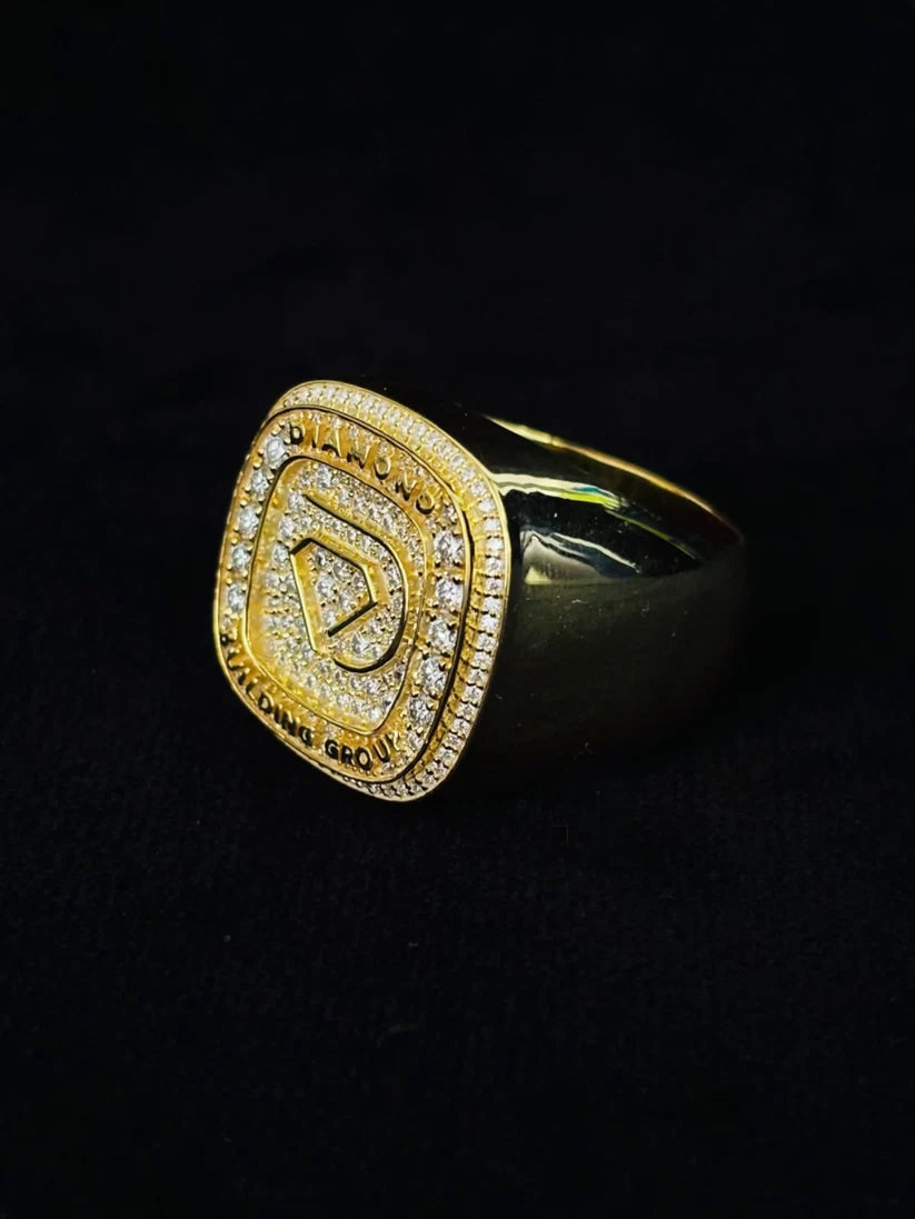 925 Sterling Silver Iced Out Diamond Shape Moissanite Ring