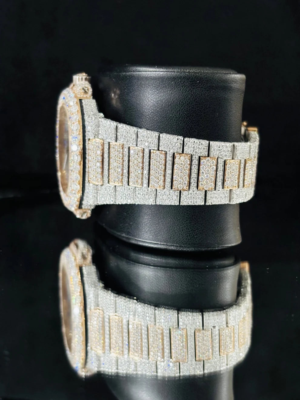 Two Tone Fully Studded Iced Out Moissanite Watch For Men
