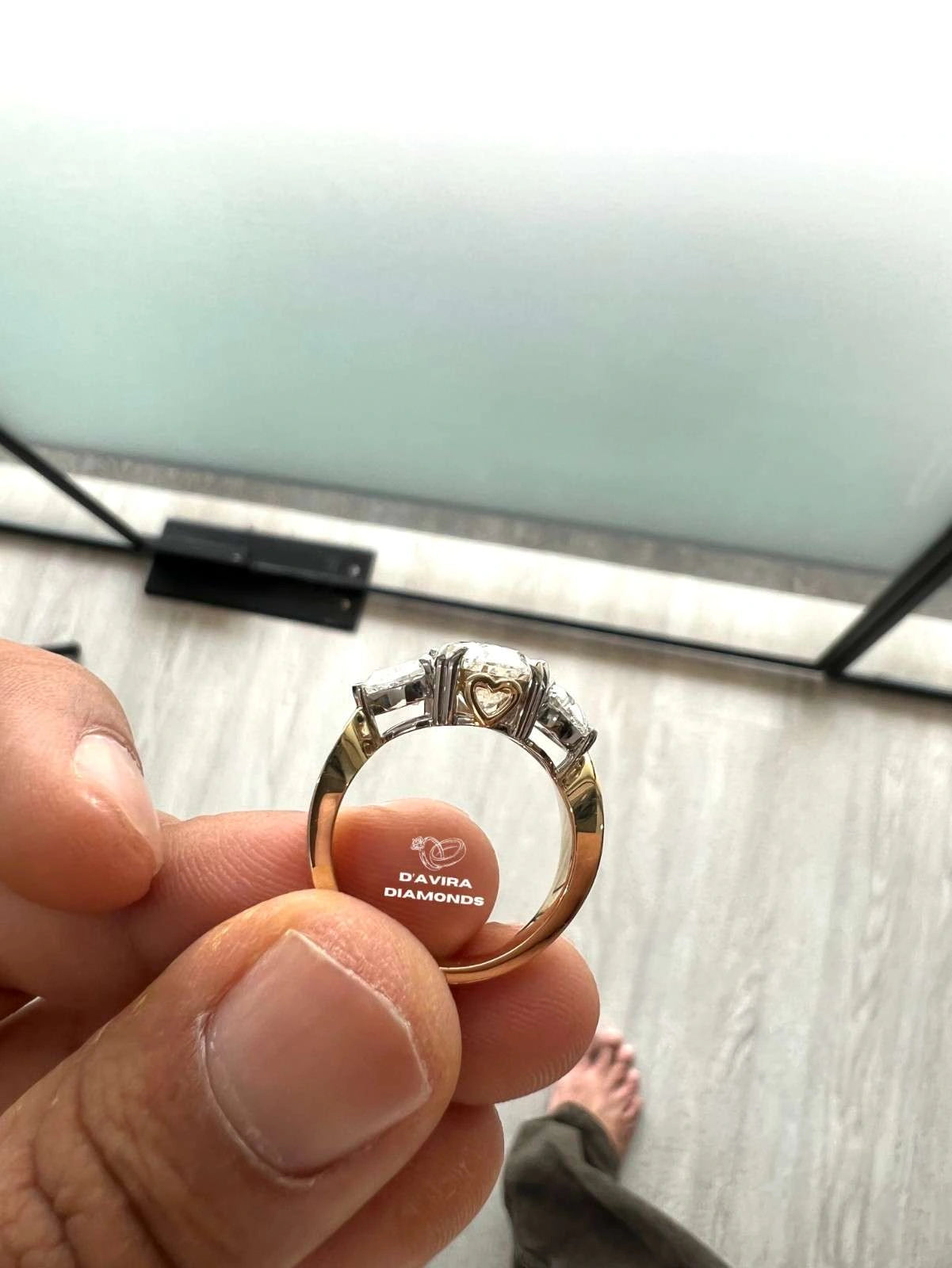 Oval Cut Lab Diamond Three Stone Engagement Ring