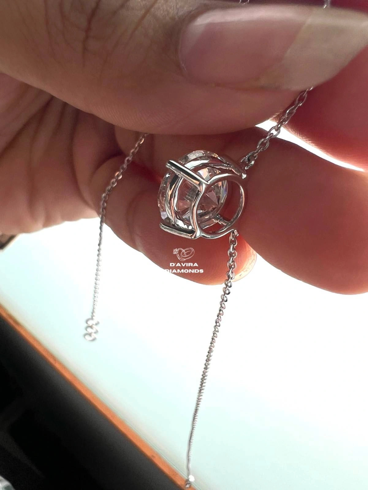 Round Lab Grown Diamond Solitaire Pendant