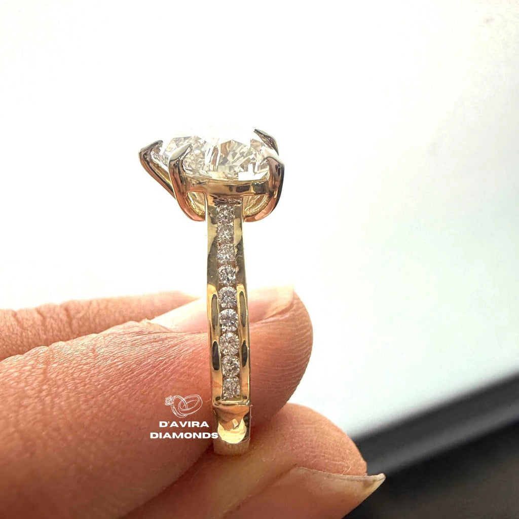 Heart Cut Lab Grown Diamond Channel Set Ring
