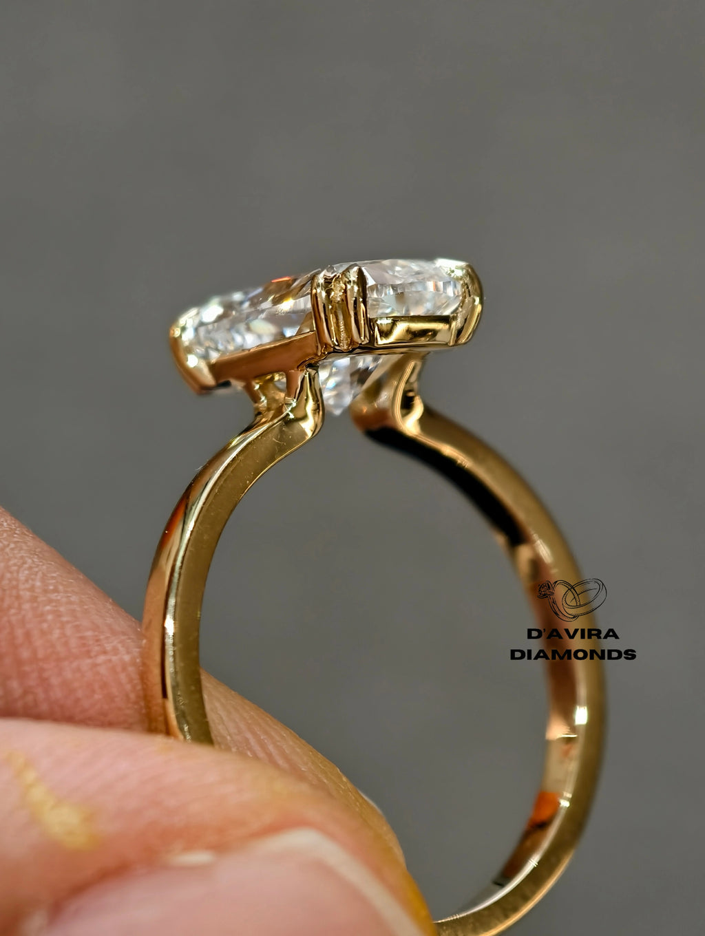 side view cushion cut ring 