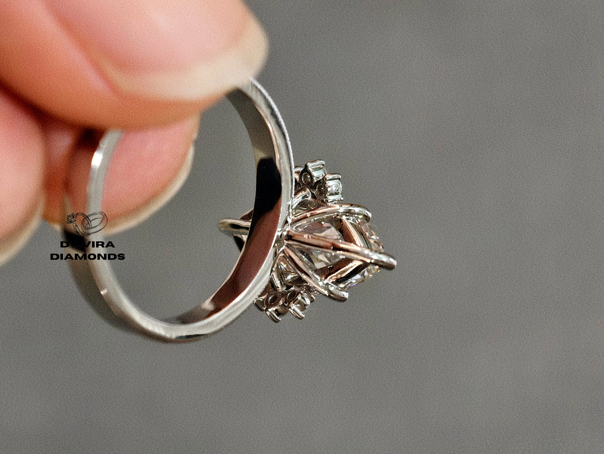 Marquise Cut Filigree Style Lab Diamond Ring