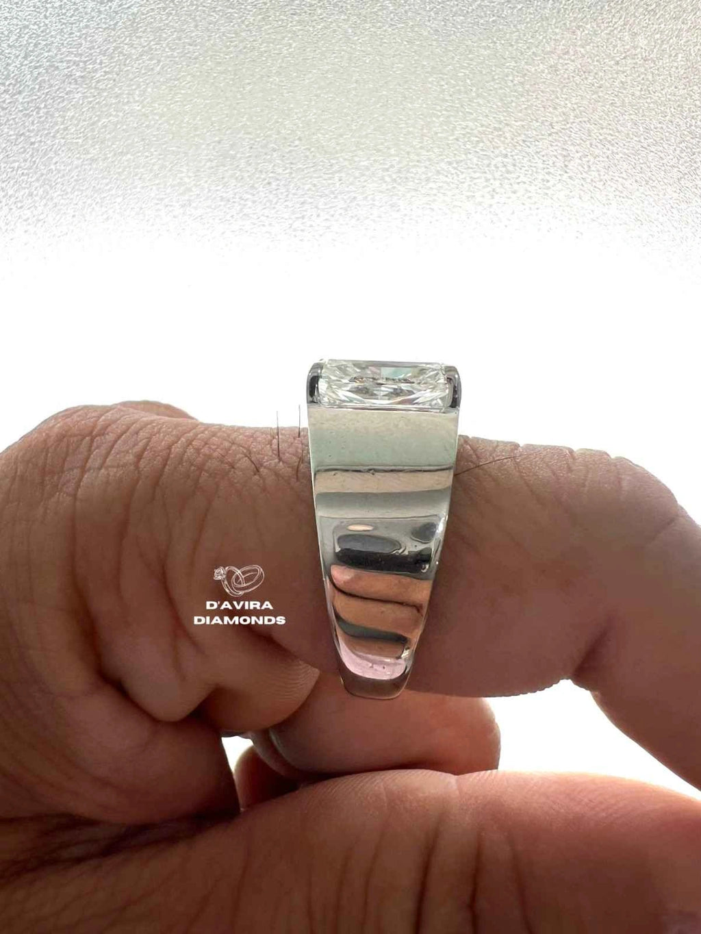 Solitaire Radiant Cut Engagement Ring For Men