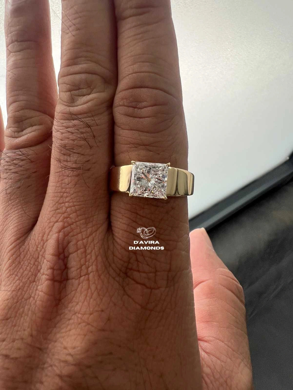 Princess Cut Diamond Engagement Ring For Men