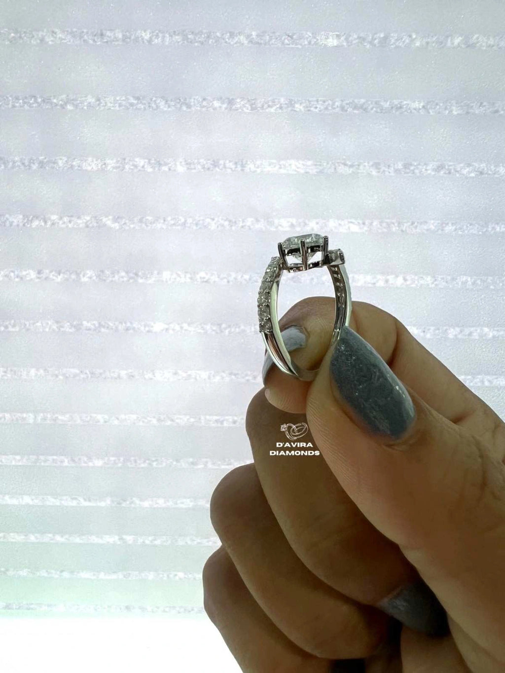 Bypass Round Cut Lab Diamond Engagement Ring