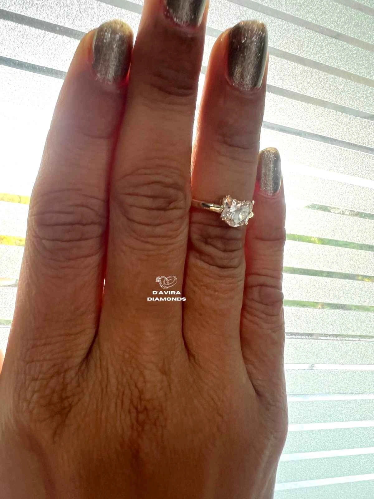 Fancy Cat Cut Lab Diamond Ring For Kids