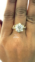 Floral Round Cut Lab Grown Diamond Anniversary Ring