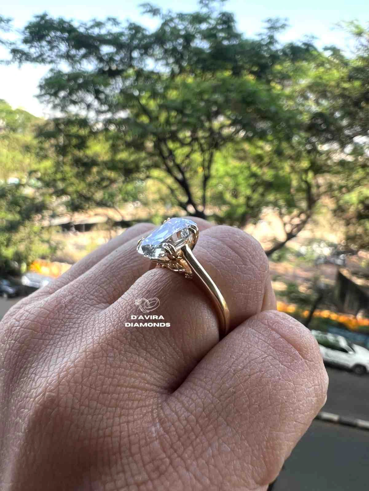 Cushion lab grown diamond engagement rings in solitaire style jewelry gifts for Her