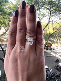 front view of the cushion cut lab diamond ring