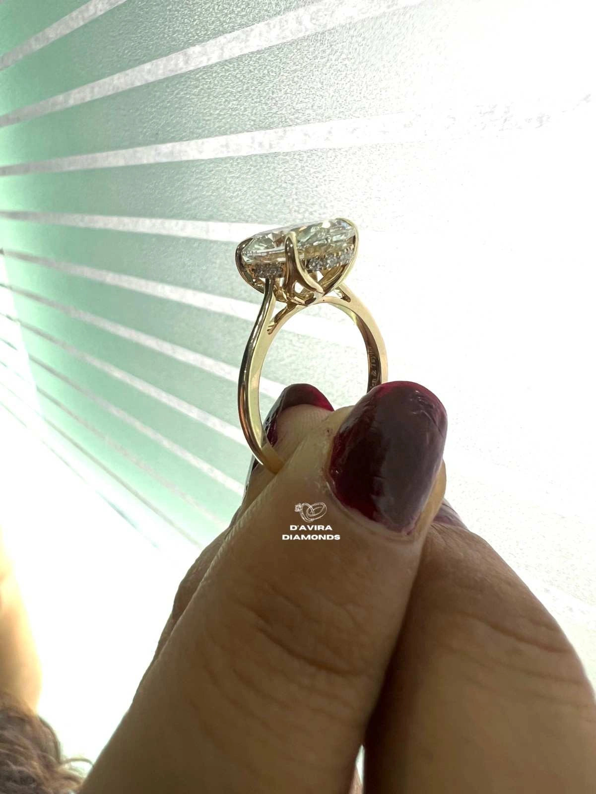 Solitaire Oval Cut Hidden Halo Tulip Set Diamond Ring