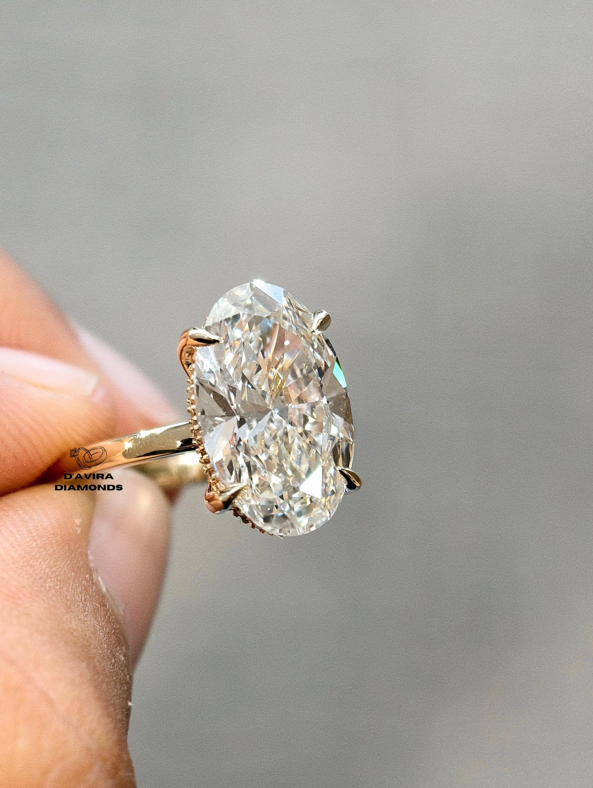 side view oval cut diamond solitaire engagement ring