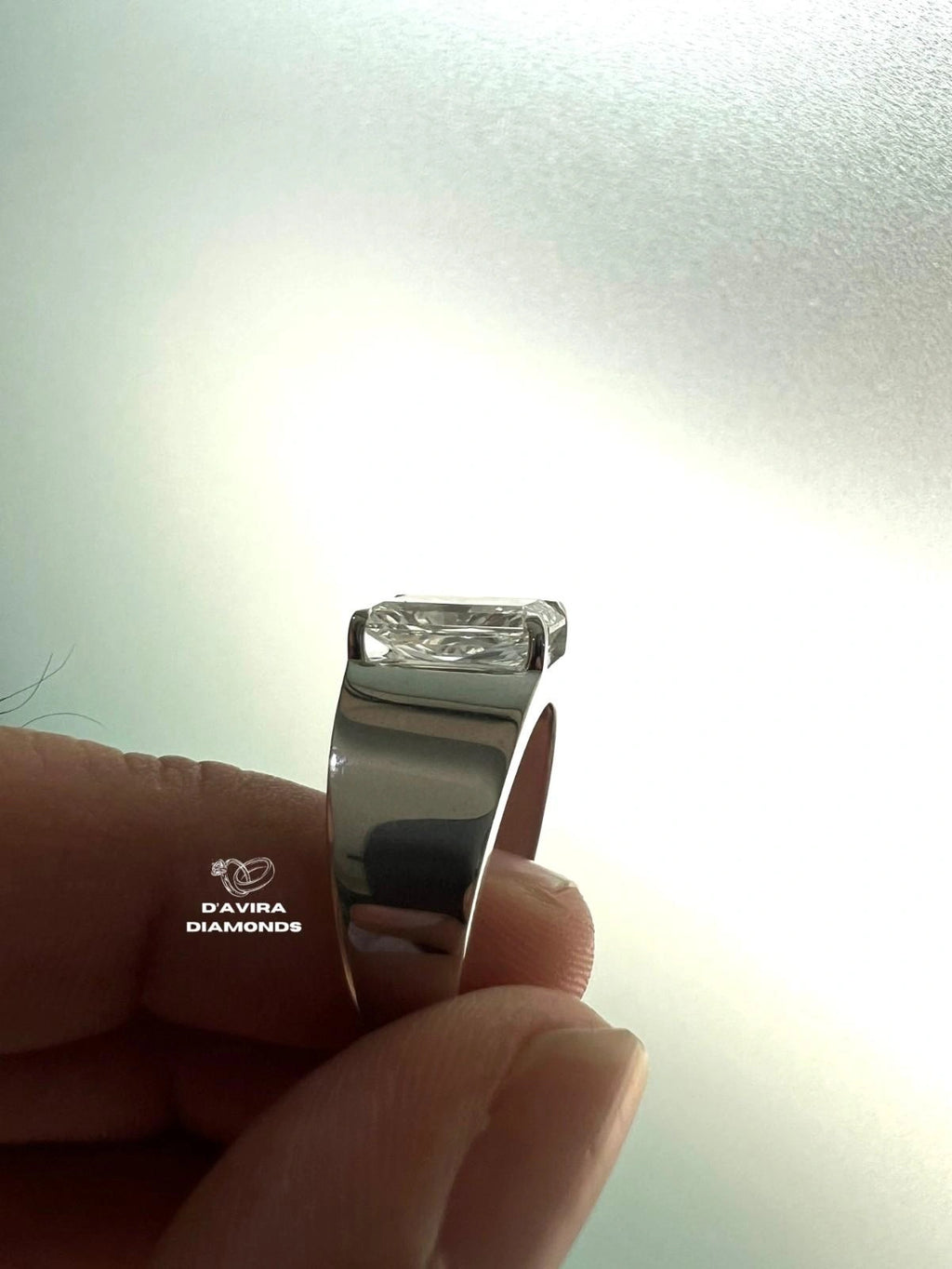 Solitaire Radiant Cut Engagement Ring For Men