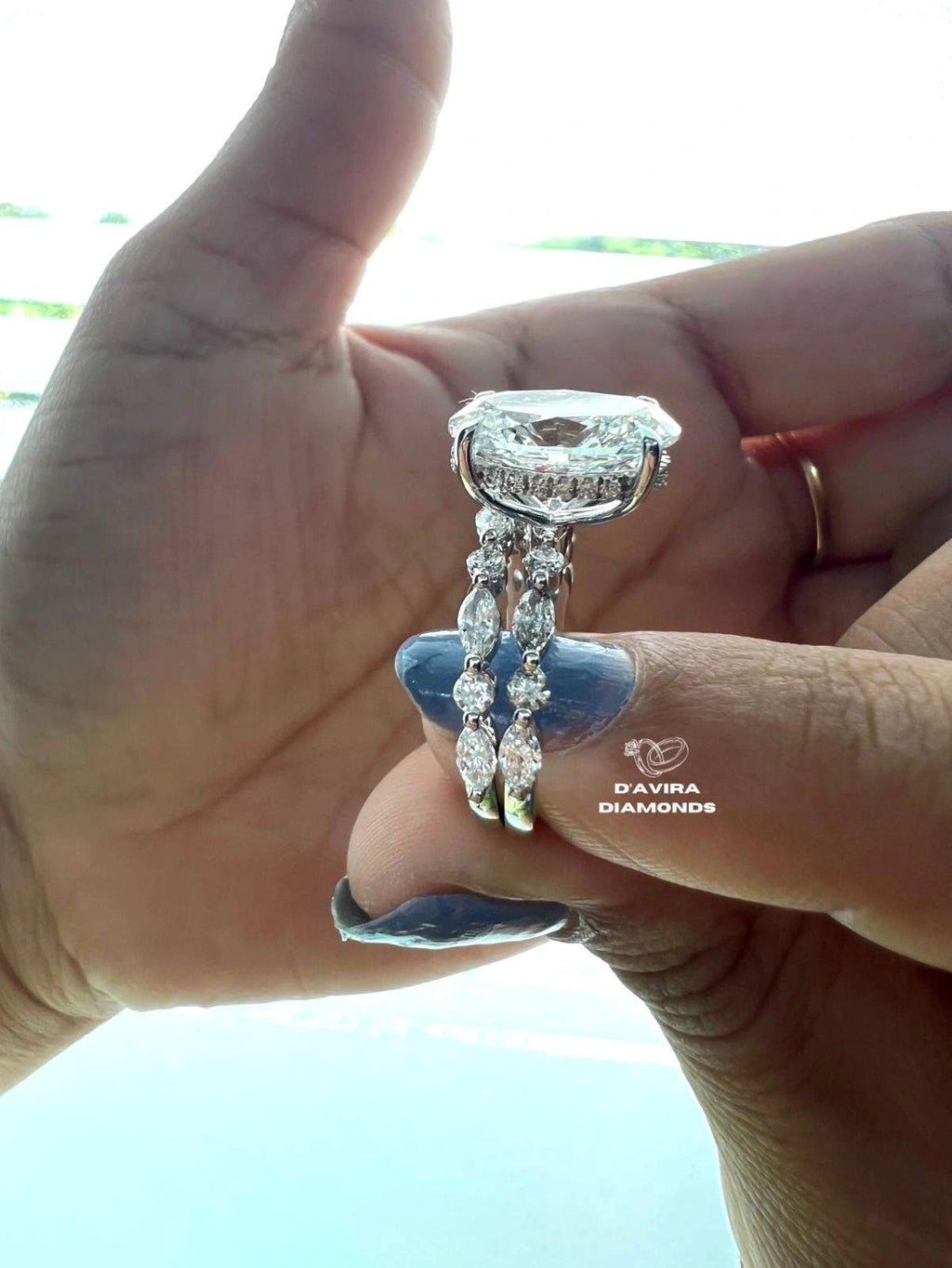 Oval Shape Lab Grown Diamond Hidden Halo Bridal Ring