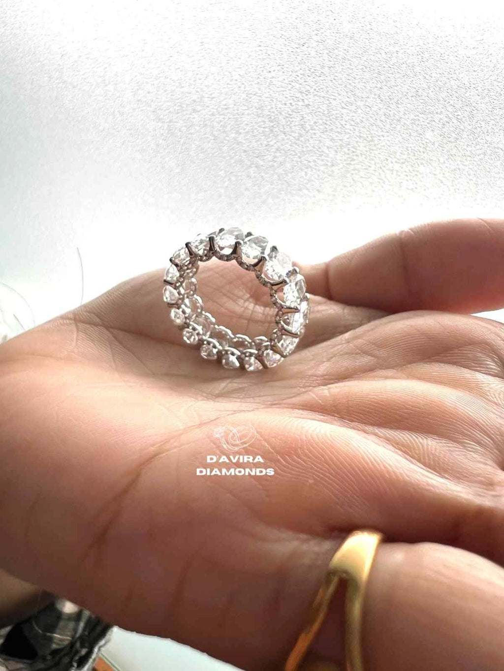 Oval Cut Lab Diamond Full Eternity Wedding Band