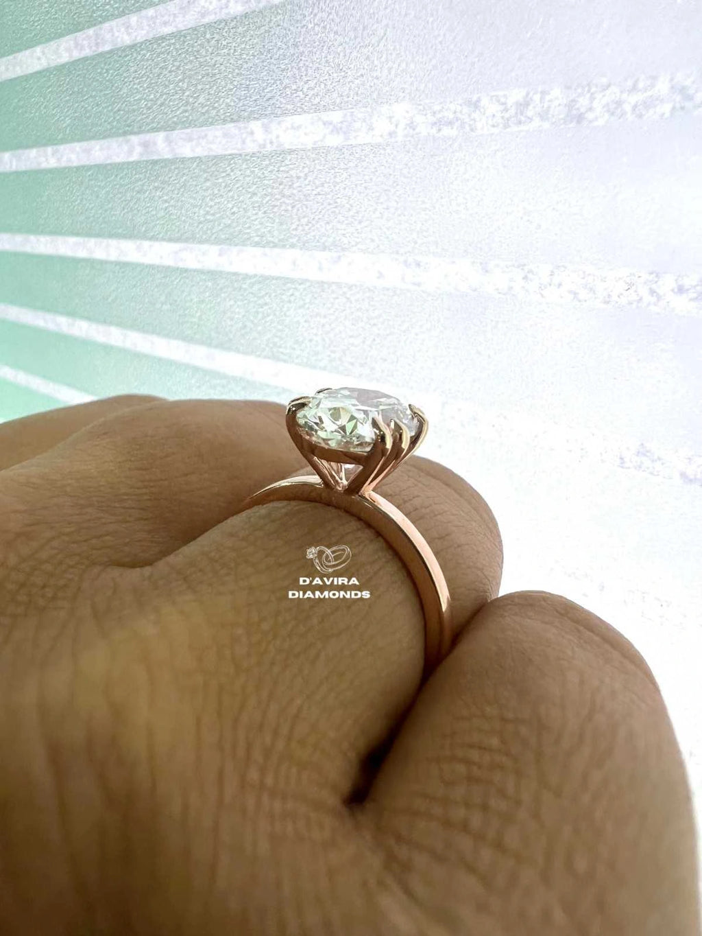 Oval Cut Solitaire Claw Set lab Diamond Ring