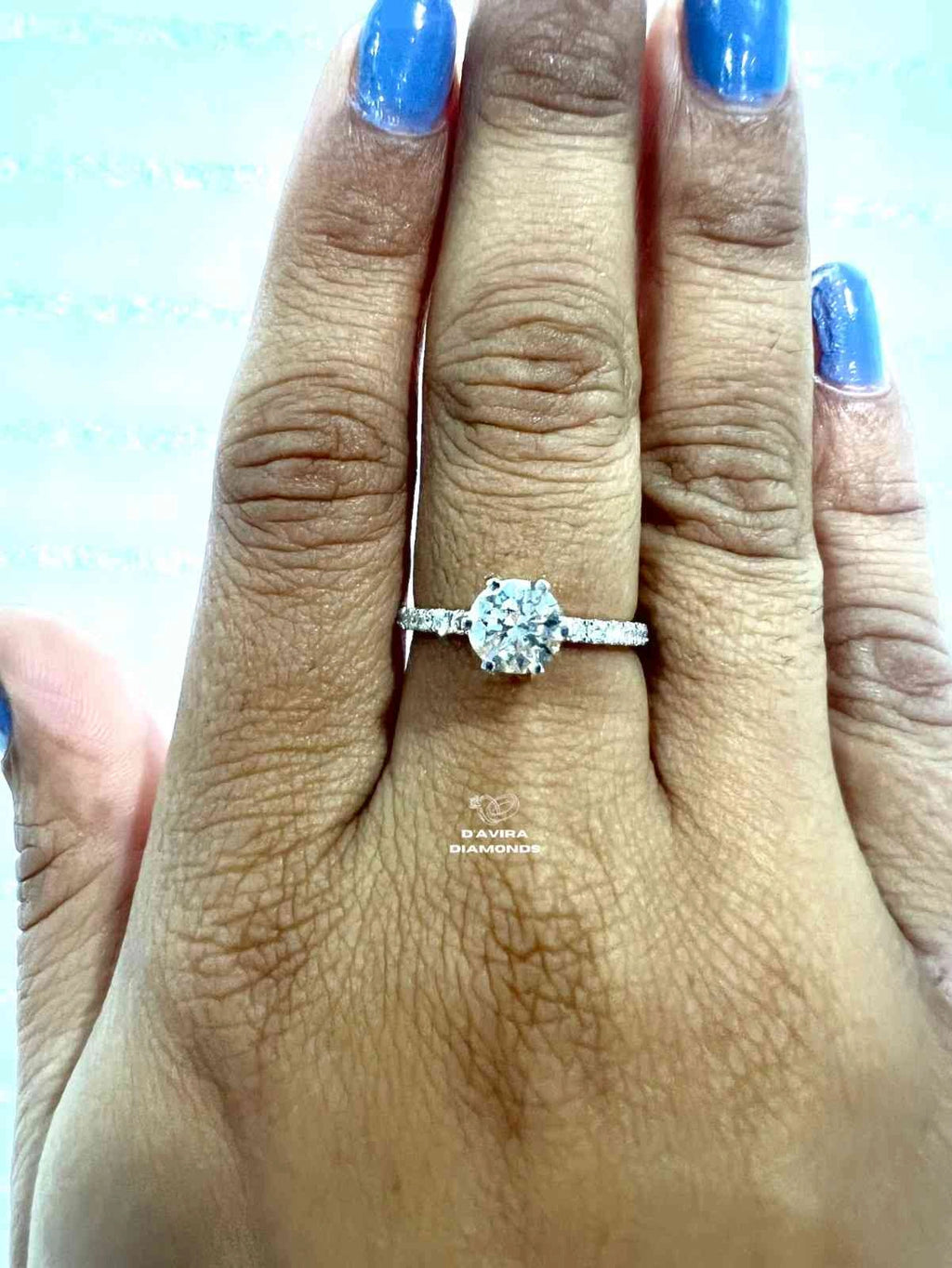 Round Cut Lab Grown Hidden Halo Engagement Ring