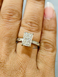 front view of the radiant cut lab  diamond ring 