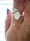 Oval Cut Nature Inspired Bridal Diamond Ring Set