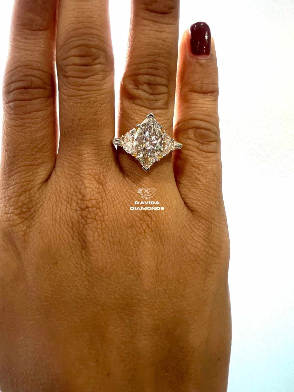 Five Stone Marquise Cut Lab Diamond  Wedding Ring