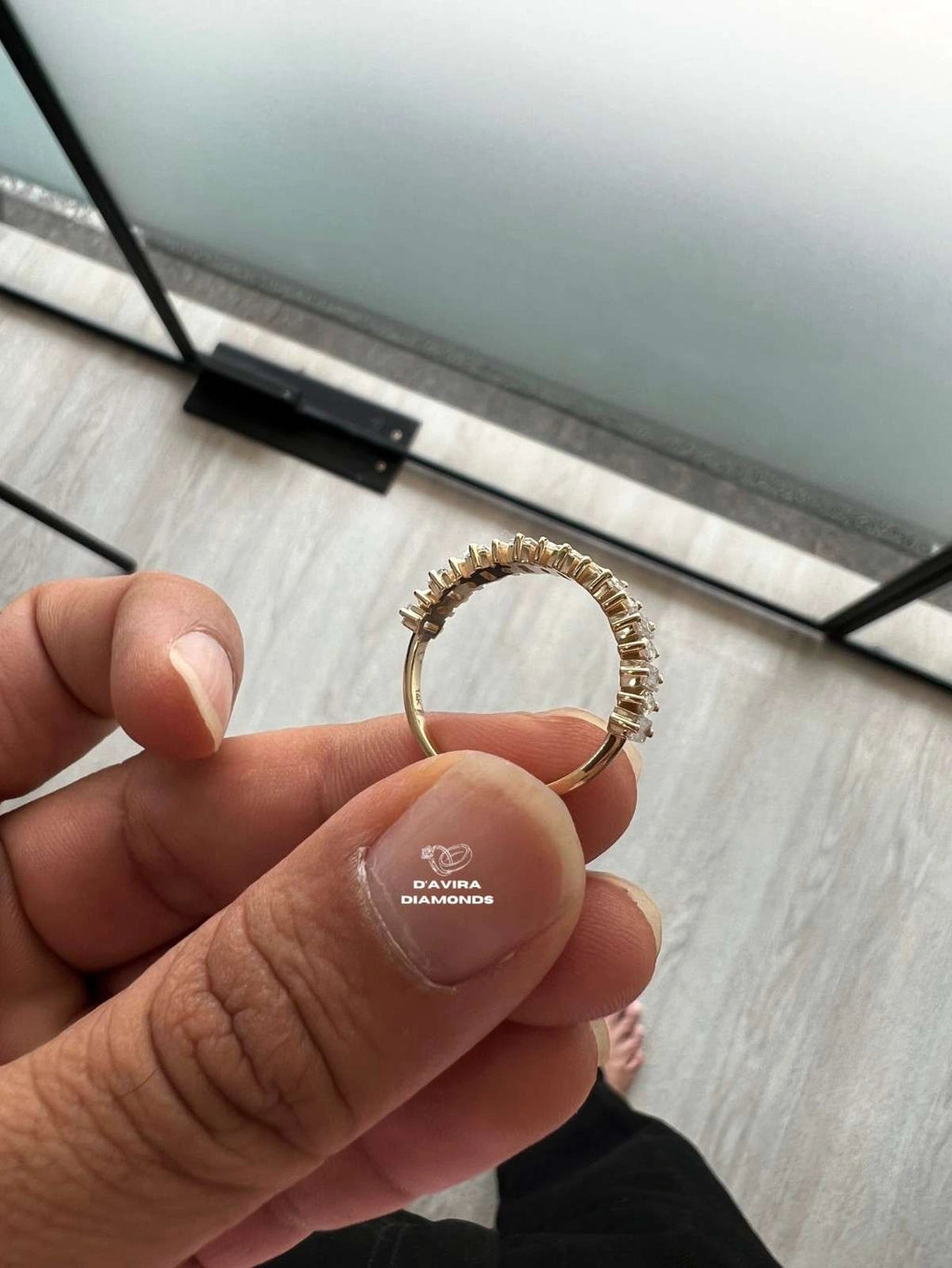 Marquise And Baguette Cut Lab Diamond Half Eternity Band