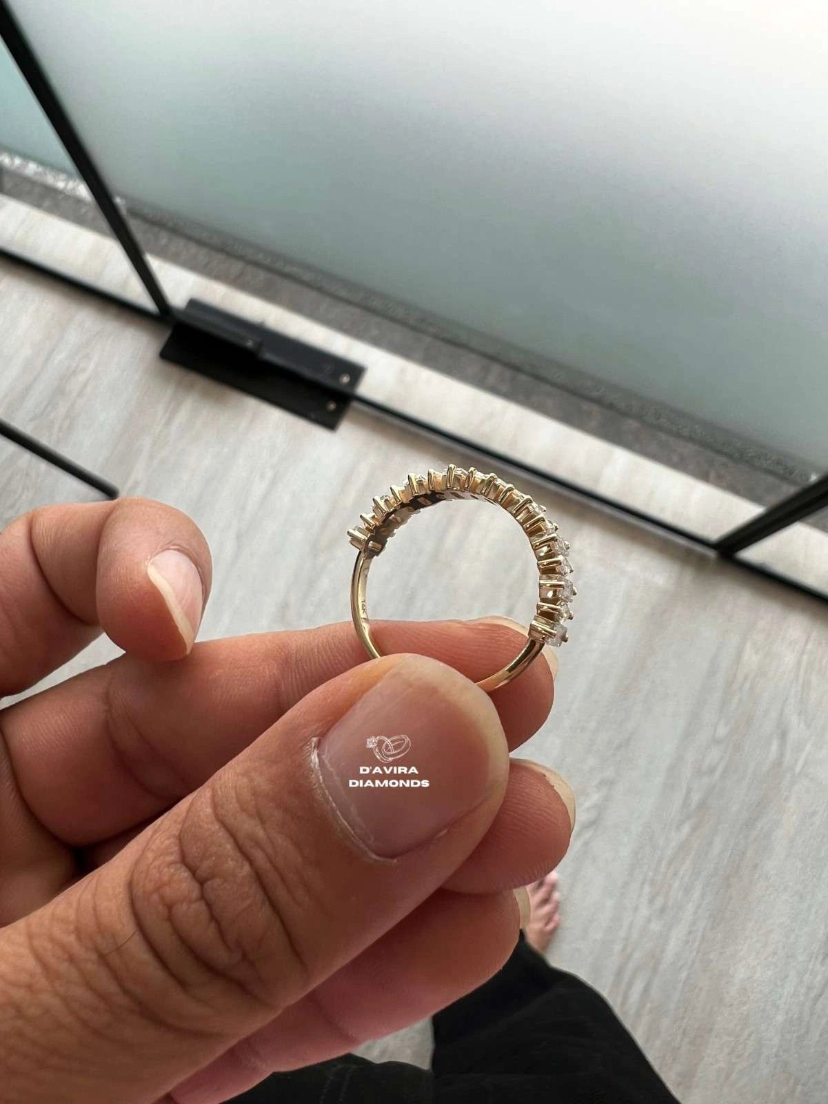 Marquise And Baguette Cut Lab Diamond Half Eternity Band