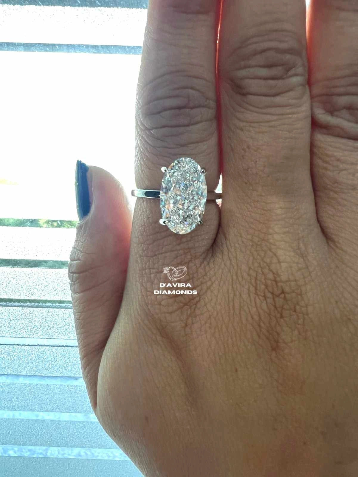 Oval Cut Solitaire Hidden Halo Lab Diamond Ring