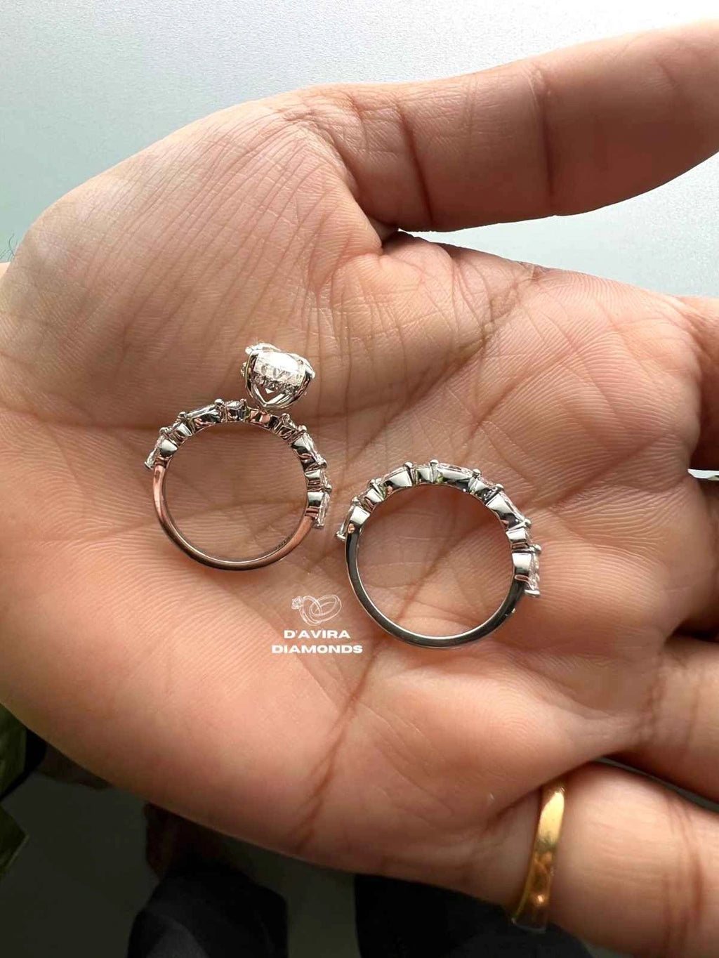 Oval Shape Lab Grown Diamond Hidden Halo Bridal Ring