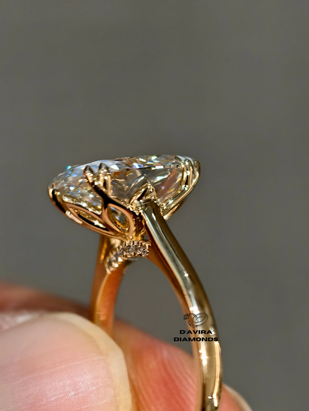 side view hidden halo set ring 