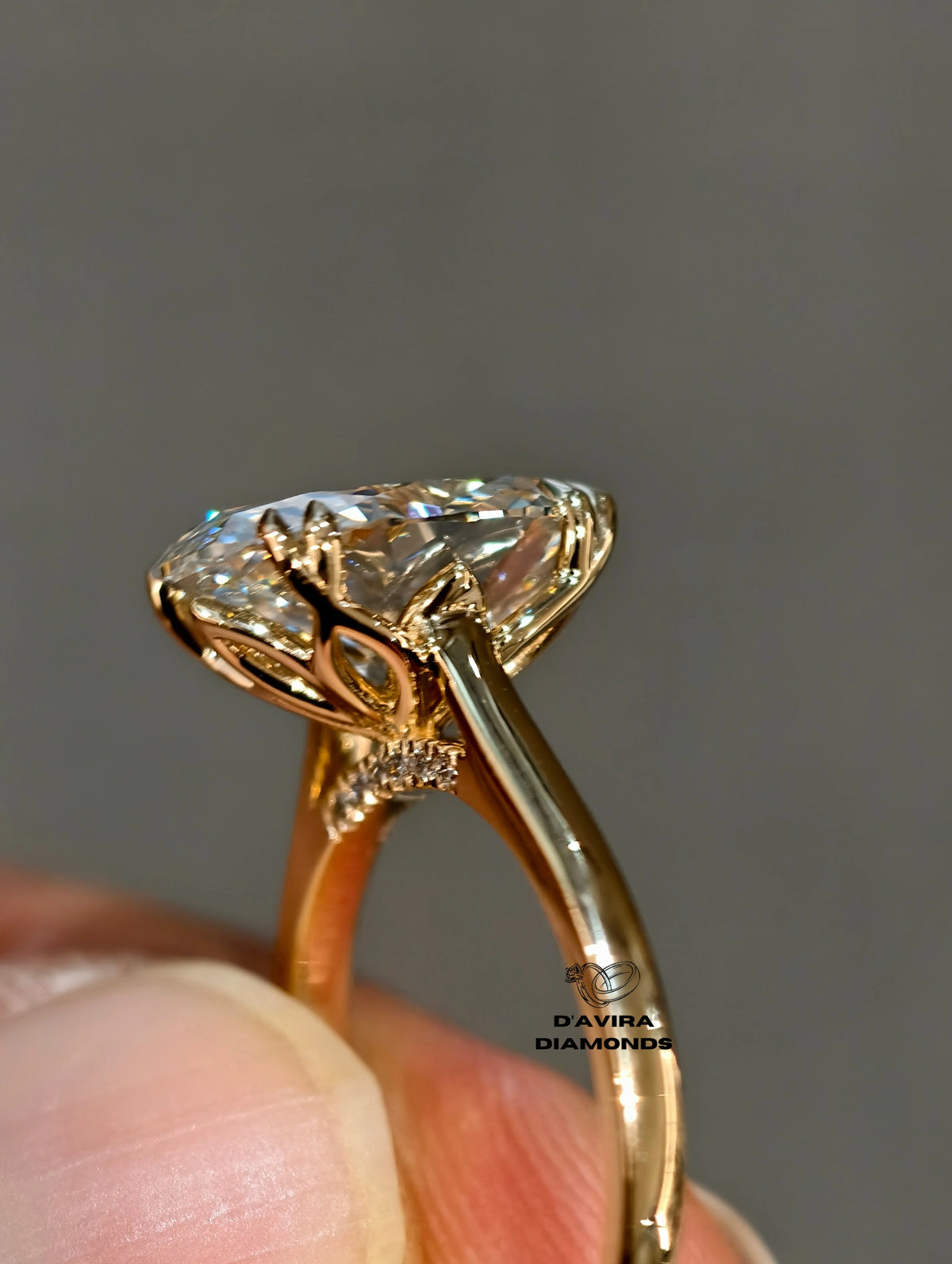 side view hidden halo set ring 