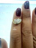 Pear Diamond Curved Solitaire Engagement Ring