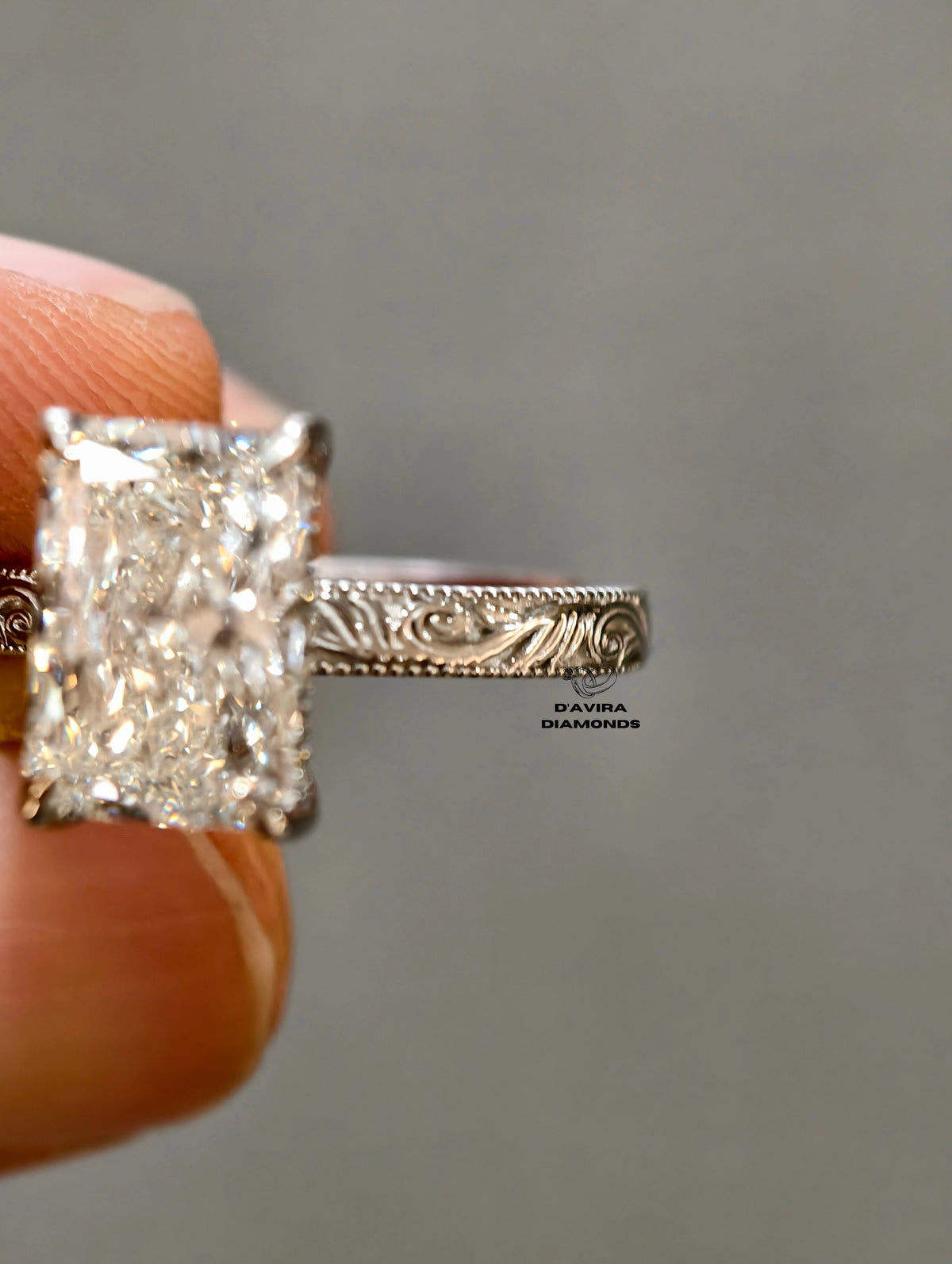 side view filigree band wedding ring 