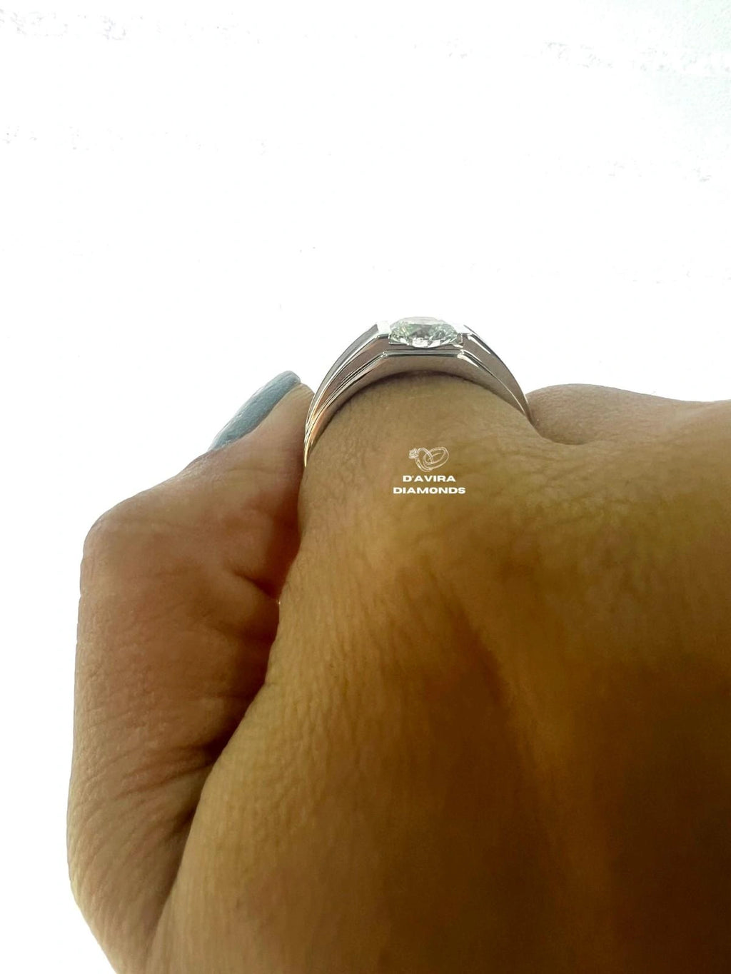 Round Brilliant Cut Solitaire Wedding Ring For Man