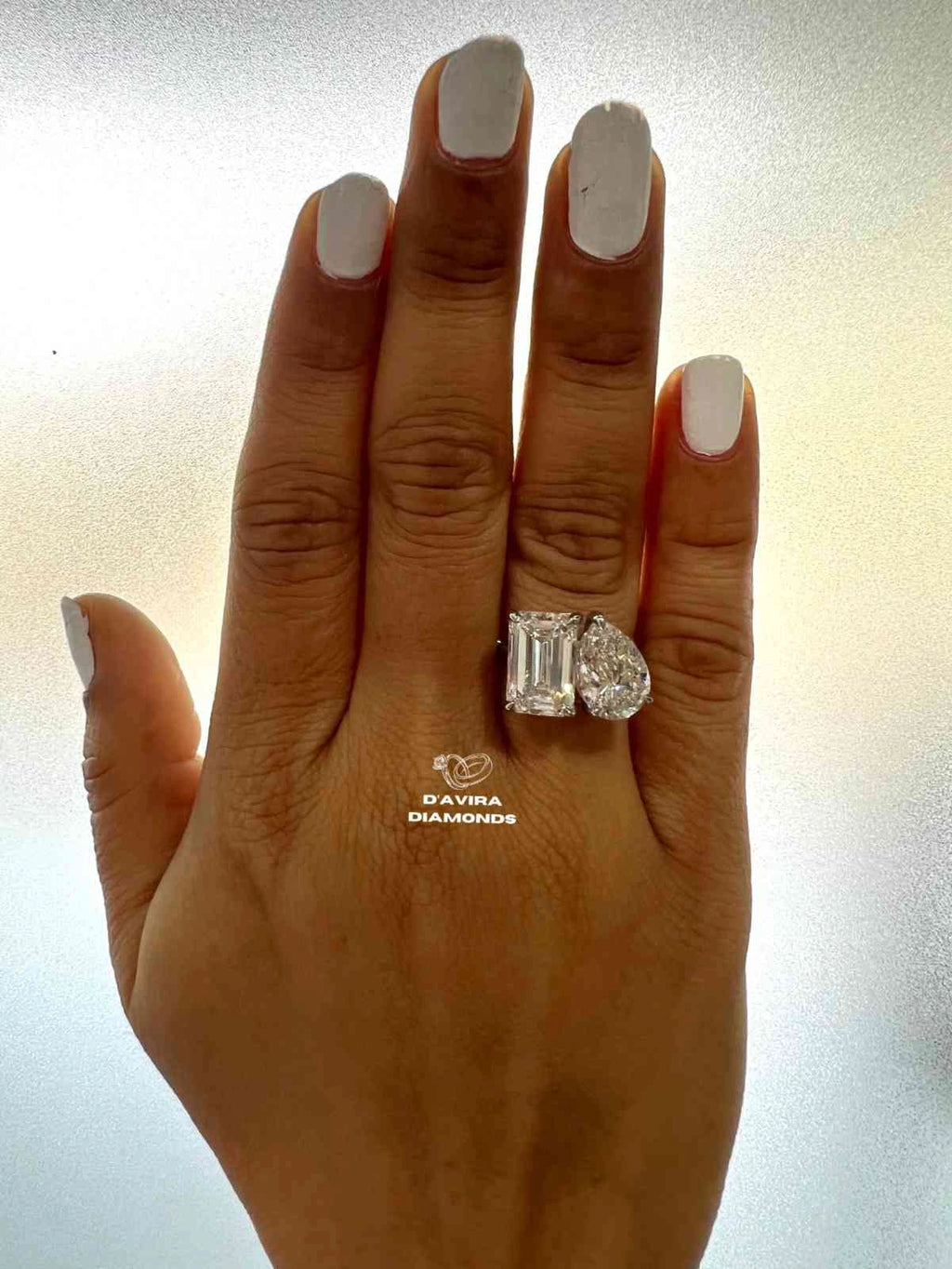 Toi Et Moi Pear And Emerald Cut Lab Diamond Engagement Ring