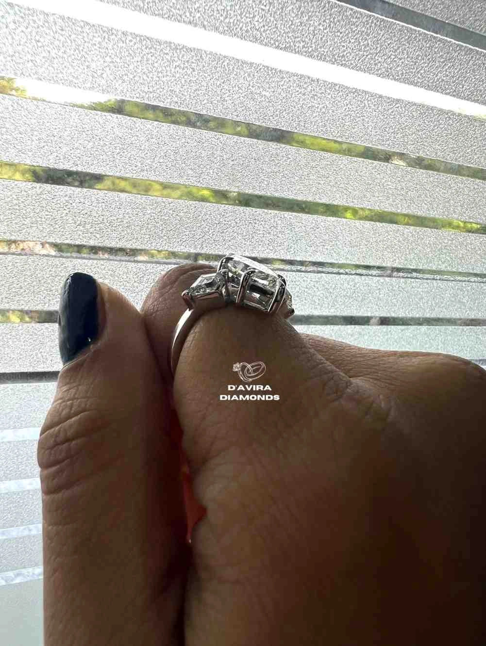 Three Stone Marquise Shape Diamond Engagement Ring