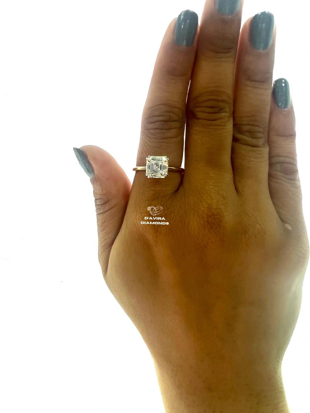 Asscher Cut Solitaire Diamond Engagement Ring