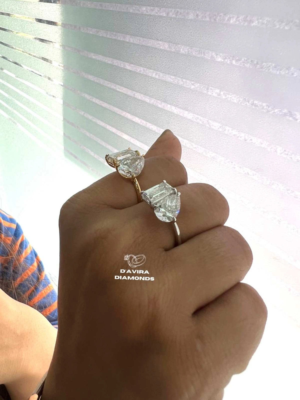Toi Et Moi Emerald And Pear Diamond Engagement Ring