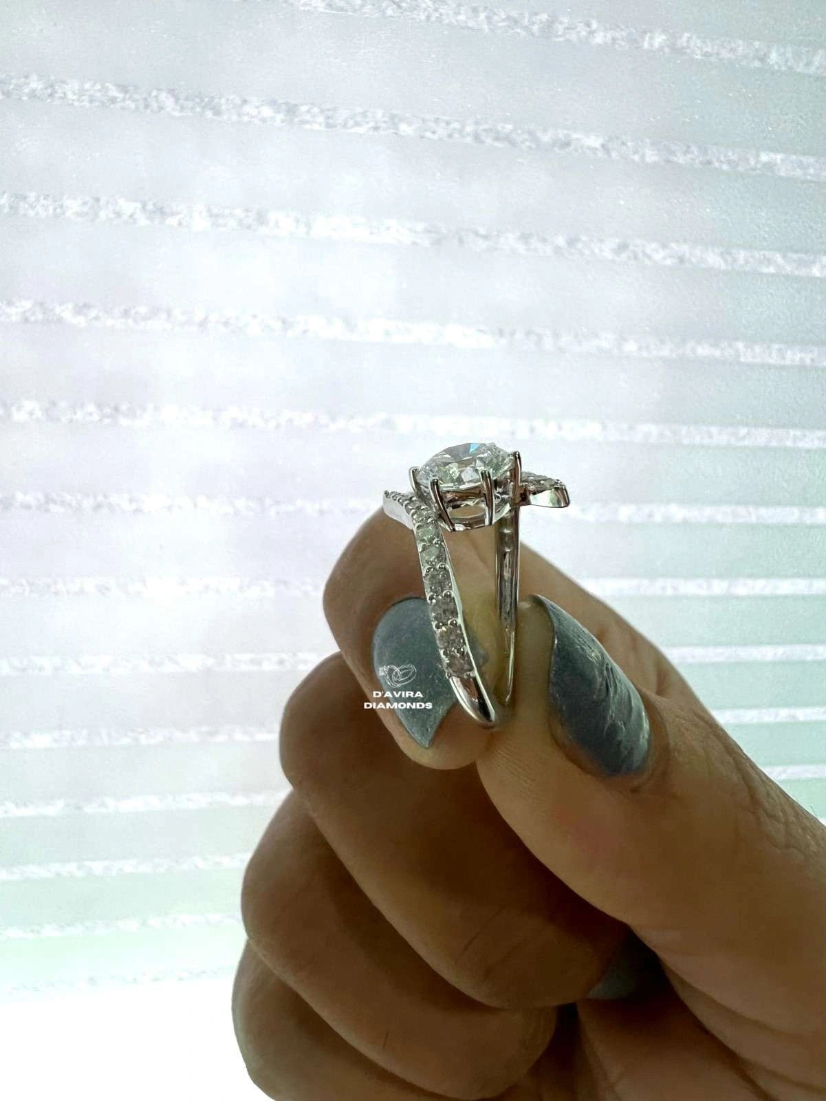 Bypass Round Cut Lab Diamond Engagement Ring