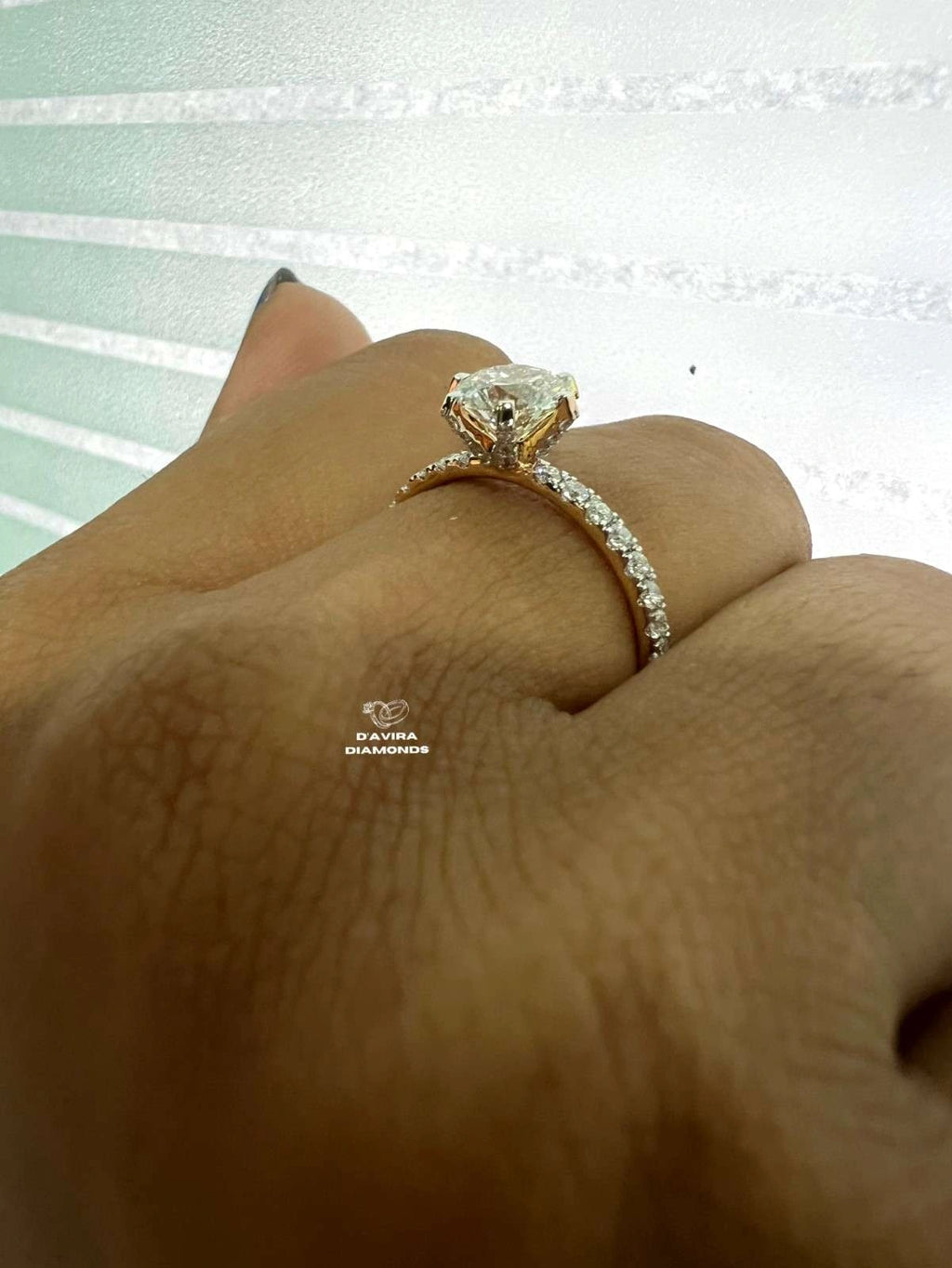 Round Cut Lab Grown Hidden Halo Engagement Ring