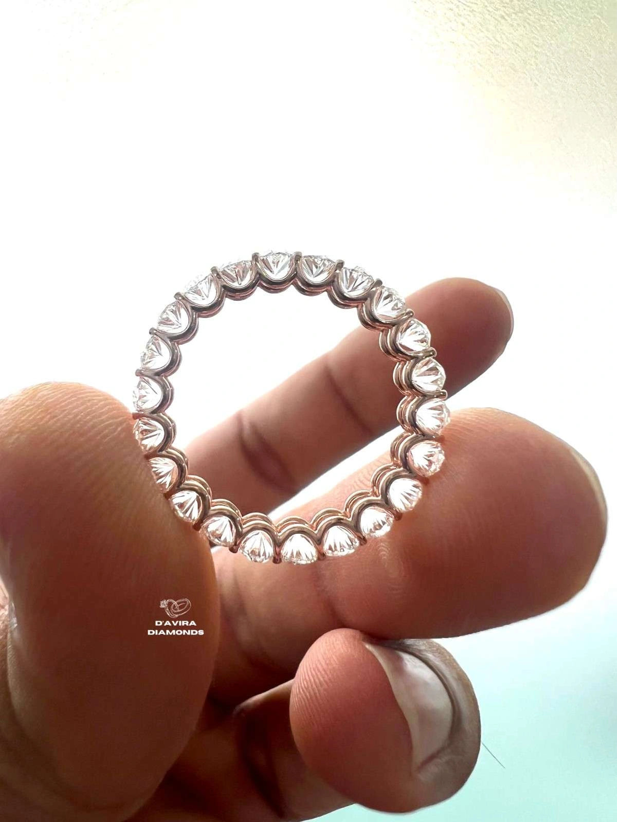 oval cut diamond eternity band wedding ring for women