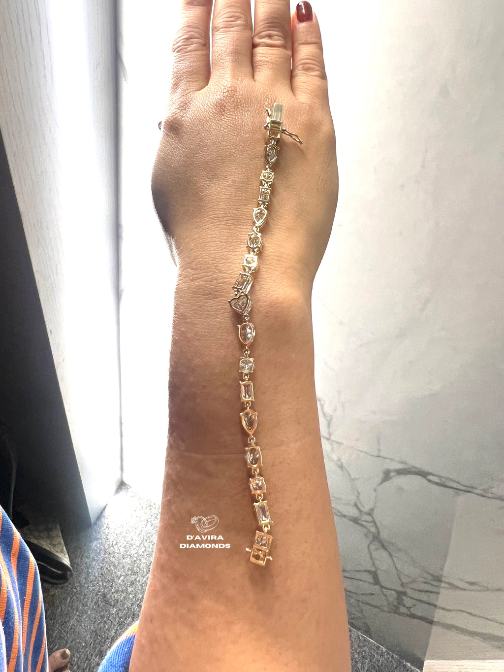 Multi shape Lab Grown Diamond Tennis Bracelet For Wife