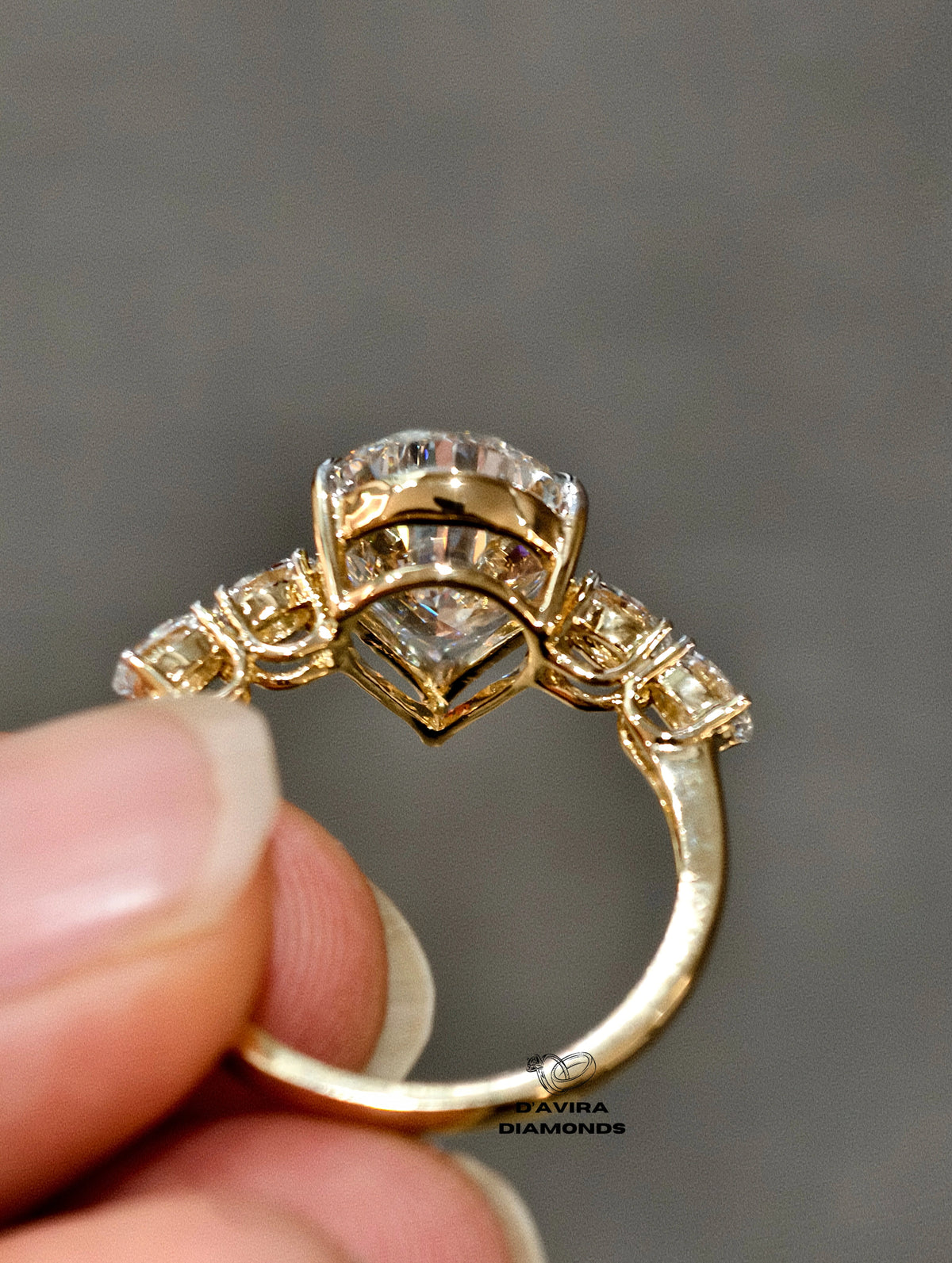Pear And Oval Cut Lab Diamond Five Stone Ring