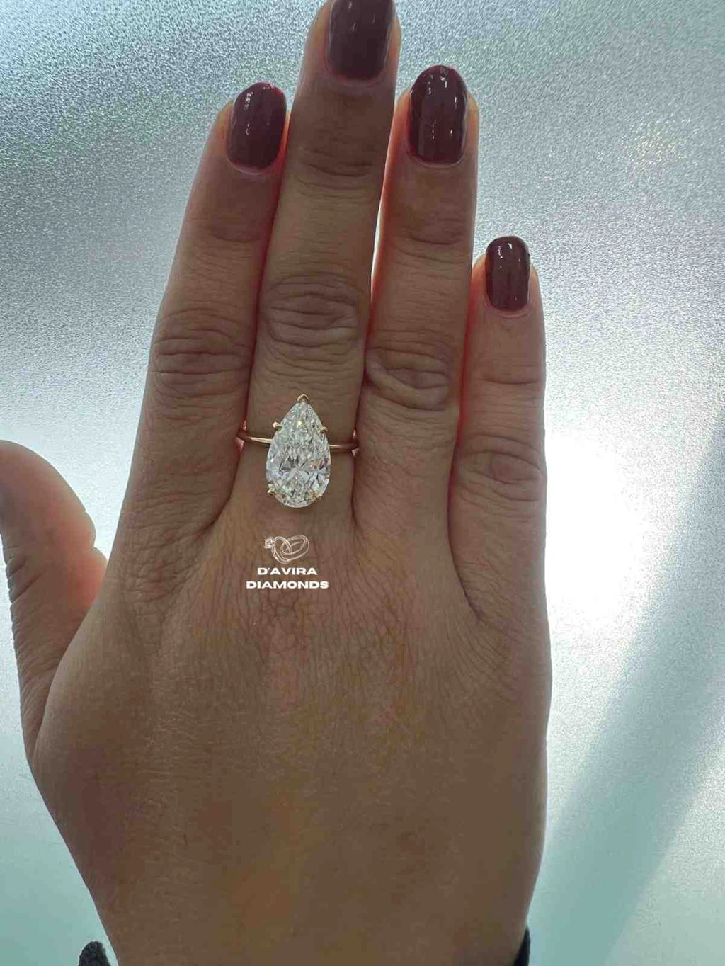 Pear Cut Hidden Halo Anniversary Ring