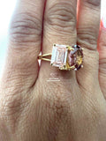 Toi Et Moi Oval And Emerald Cut Split Shank Ring